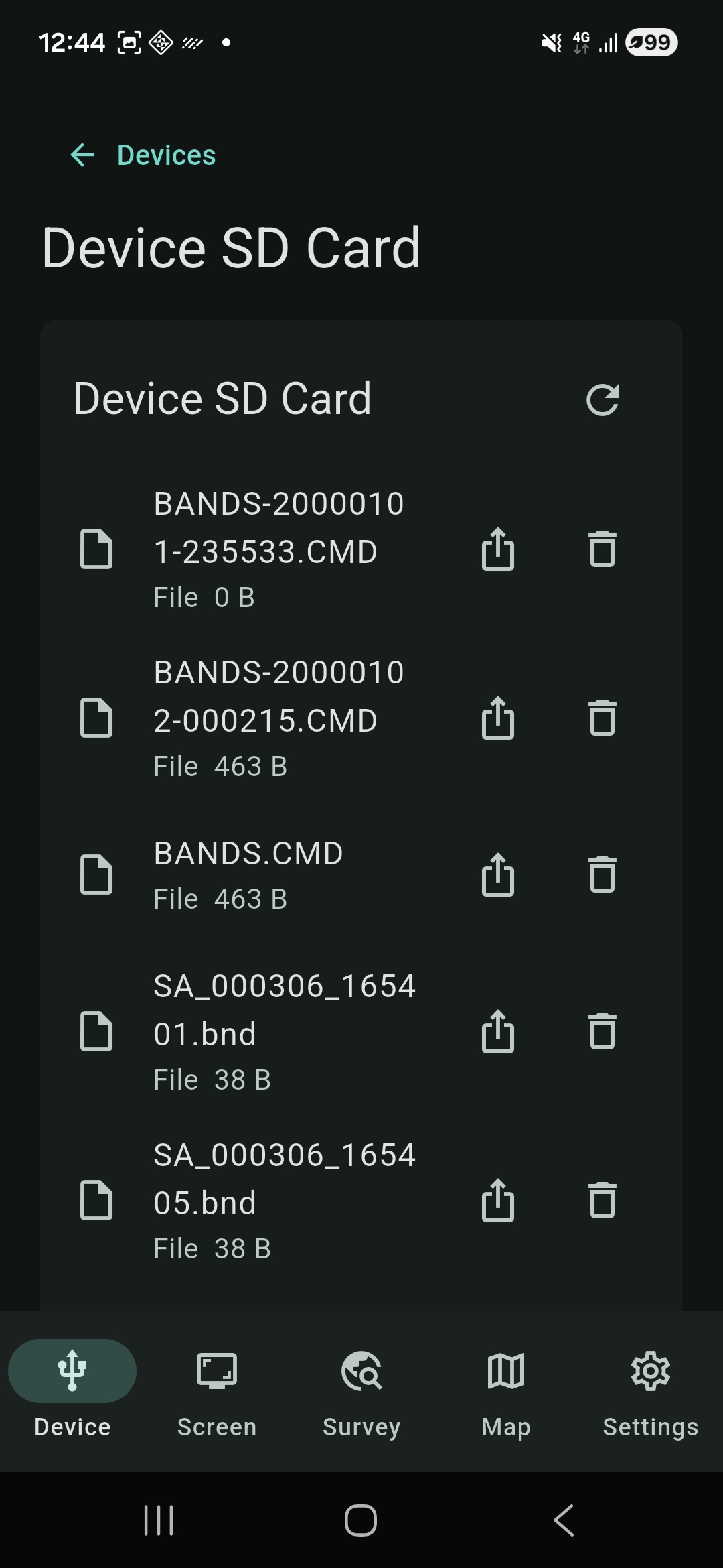 TinySA SD card file browser